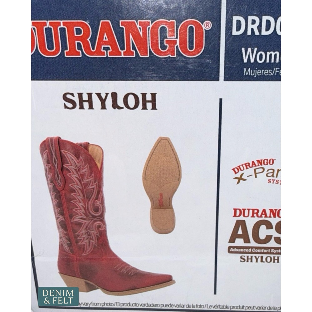 NEW Durango Shyloh Crimson Red Western Boots Snip Toe Cowgirl Rodeo Statement - Picture 16 of 16
